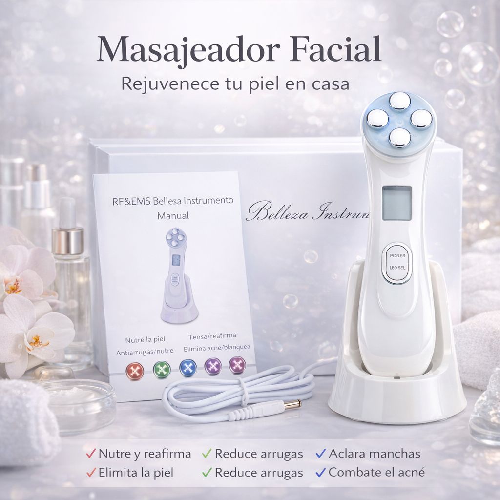 MASAJEADOR FACIAL CON RADIOFRECUENCIA